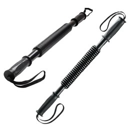 Pack of 2X Power Twister Bar Upper Body Exercise Equipment for Forearm Shoulder Chest Bicep & Arm Strengthening Workout 66LBS +110 LBS