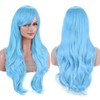 IMISSU 28 Inch/70cm Long Hair Water Wavy Wigs with Bangs