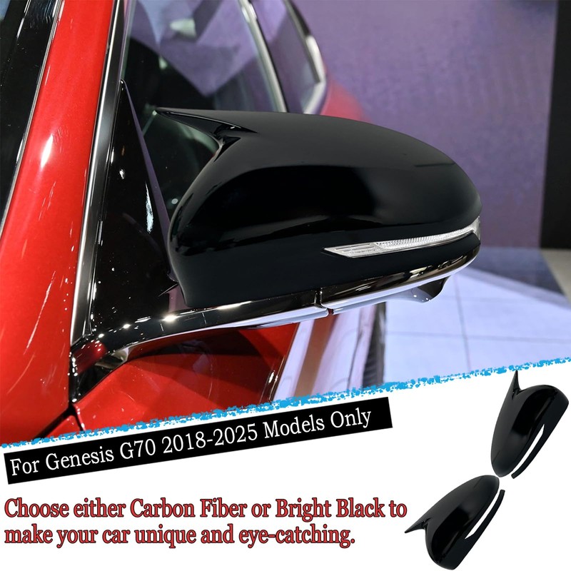 MUXEE Side Mirror Cover,for Genesis G70 2018 2019 2020 2021