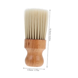 IWOWHERO Ergonomic Wooden Hair Brush Barber Neck Duster Brush Hair Duster for Barbers