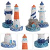Garneck Mini Resin Lighthouse Ornaments Mediterranean Style Miniature Garden Decor