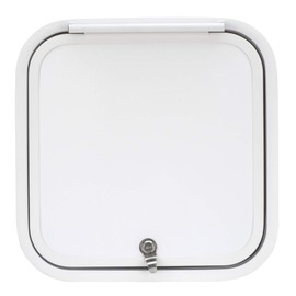 RecPro RV Baggage Door | Rounded Corners | Camper | Compartment Door | White Fiberglass (16" W x 16" H) | Made in America