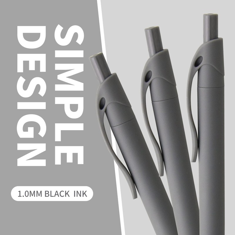 deegtran Pens Bulk, 50 Pack No Bleed Grey Barrel Black