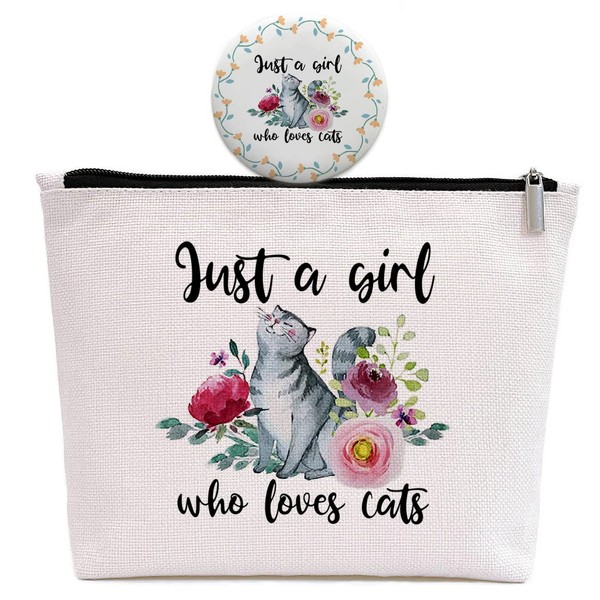 GevGuxLuo Cats Gifts for Cats Lover, Birthday Gift for Best Friend Sister, Cat Accessories, Animal Lovers Makeup Bag Zipper Purse, Who Loves Cats Makeup Bag