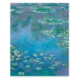 | Monet Water Lilies Art, Claude Monet Landscape Print - Vintage French Country Wall Art, Turquoise Blue Coastal Decor, Summer Impressionist Flower Art (11x14 Print - Unframed)