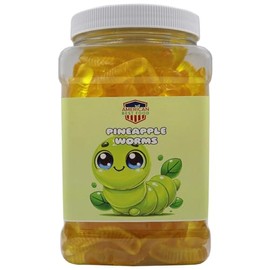 Gummy Worms Jar, (Pineapple Flavor 3 Pound)