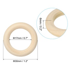 PATIKIL 30mm Wooden Rings for Crafts, 100 Pack Natural Wood Rings Unfinished Wood Loop Circle for Pendant Connectors Jewelry Making Macrame DIY Crafting, Brown