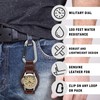 Dakota Leather Field Clip, Clip Watch, Leather Fob Strap, Lightweight