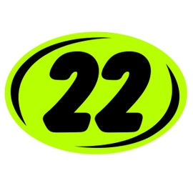 Bold Year Model Signs Black and Chartreuse, Oval, Adhesive Windshield Year Model Sign, Durable, Waterproof Vinyl EZ-Line EZ226 (Black Chartreuse, 2022)