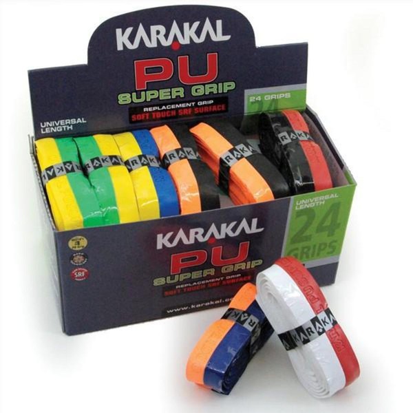 Karakal Assorted Duo Colors Universal PU Replacement Grip (Box of 24), Duo
