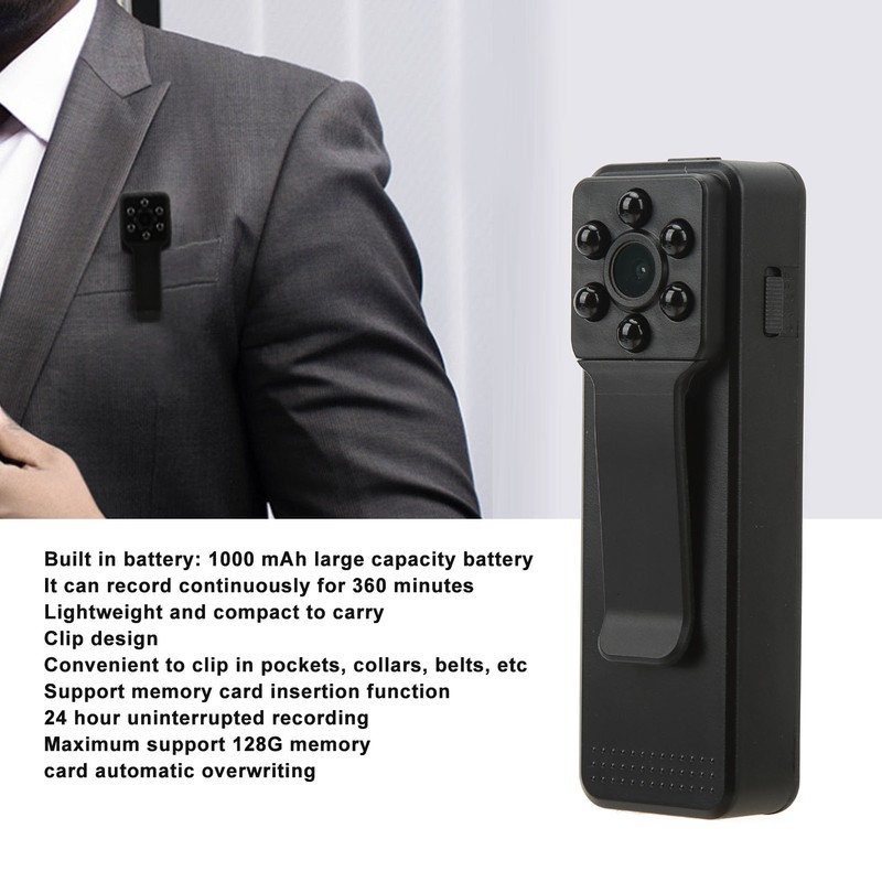 Body Camera Multifunction 1080P HD Infrared Night Vision Mini Digital