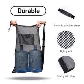 OrgaWise Ball Net for 10-15 Balls, Ball Bag with Non-Slip Shoulder Straps and Pockets, Ball Storage, Ball Bag, Football Net, Football Nets for Balls