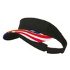 Flag Design Cotton Twill Visor - Black OSFM