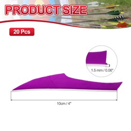 PATIKIL 4 Inch Arrow Vanes, 20 Pack Turkey Feather Fletching Archery Fletch Right/Left Wing for Hunting Target Shooting, Purple-Red