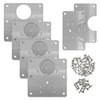 Stainless Steel Cabinet Hinge Repair Plate Kit with Mounting Screws,