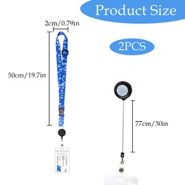 2 PCS Cruise Lanyard, Adjustable Cruise Lanyard with Card Holder, Waterproof Lanyards for Cruise Ship Cards, Retractable Lanyard with Card Holder Protector for Nurse Teacher Student