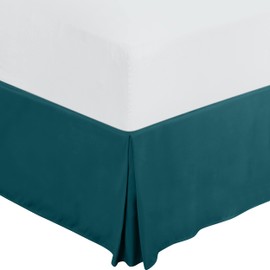Utopia Bedding Base Valance Sheet Double- Soft Brushed Polyester-Microfibre - Pleated - Fits Under the Mattress & Down to the Floor - Bed Base Skirt (Teal)