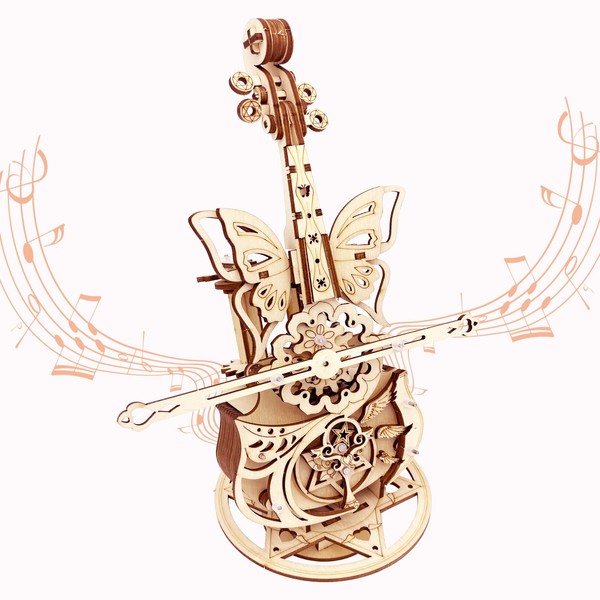 3D Wooden Puzzle for Adults - Cool Cello Music Box