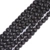 GEM-Inside Natural 6mm Black Lava Rock Round Gemstone Semi Precious