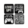 DV DESIGN 4 x Square Gamer Coasters - Funny Game