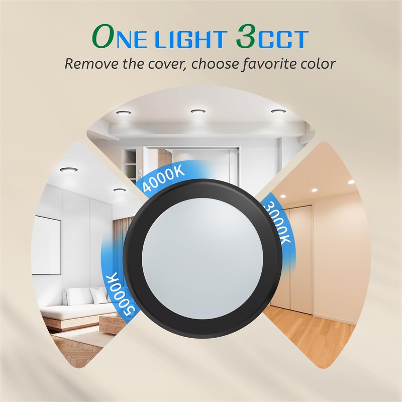 ECOELER Dimmable LED Disc Light, 3000K/4000K/5000K Selectable Surface Mount Ceiling