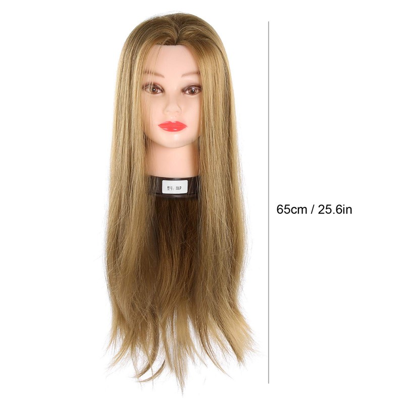 Mannequin Head with Hair Cosmetic Doll Head for Styling Curling