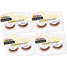 Andrea Pestañas postizas estilo 33 – marrón, pestañas postizas ligeras de aspecto natural para pestañas de volumen sutil, 4 pares
