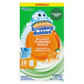 Scrubbing Bubbles Fresh Brush Flushable Refills - Citrus Action Scent - 10 Count Flushable Refills Per Box - Pack of 3 Boxes
