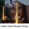 Draphelle Extra Wide Outdoor Curtains Waterproof Black Voile Mesh Screen