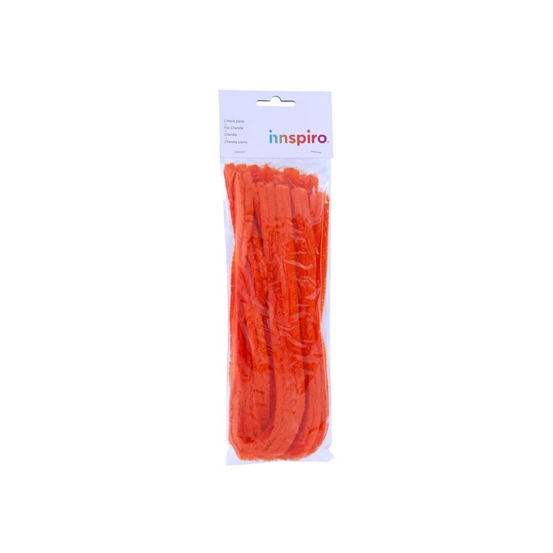 INNSPIRO Pulitore ciniglia arancione 15 mmx50 c, 10 U