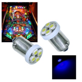 PA 10PCS #1893 #44 #47 #756 #1847 BA9S 4SMD LED Wedge Pinball Machine Light Bulb Blue-6.3V