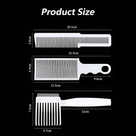 3 Pcs Fade Combs, Professional Hair Cutting Comb, Heat Resistant Clipper Comb Blending Flat Top Comb Curved Positioning Flat Top Comb for Men Salon Hairdresser Styling Tools