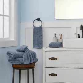 SKL Home CloudSoft Cotton Luxury 6-Piece Towel Set, Smoke Blue