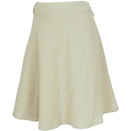GURU SHOP Lightweight Wrap Skirt, Cotton Summer Skirt, Women, Green, Cotton, Size: One Size, Linen colour, Unit size
