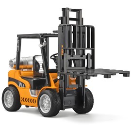 NOVAFUSION Forklift Toys for Kids Construction Truck Forklift,Metal DieCast Forklift Toy,Pull Back Fork Lift Toy with Lights and Sounds,Toy Forklift with Liftable Design,Forklift for Kids Age 3 and Up