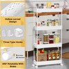 SPACEKEEPER Slim Rolling Storage Cart 4 Tier Bathroom Organizer Mobile