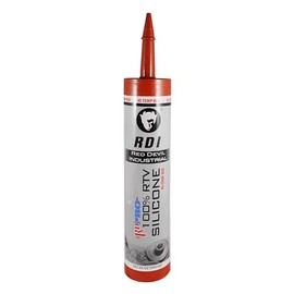 Red Devil 08090I RD PRO 100% Heat Resistant RTV Silicone Sealant, A Water-Proof and Weatherproof Adhesive For High-Heat Use, 10.1 oz. Tube, Red, 1-Pack
