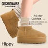 CUSHIONAIRE Women's Hippy Genuine Suede pull on platform boot +Memory