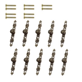 Mgoodoo Pack of 10 Retro Door Handle Metal Knob Cupboard Handle Brass Bronze Drawer Wardrobe Pull Handle 152 mm Antique Brass