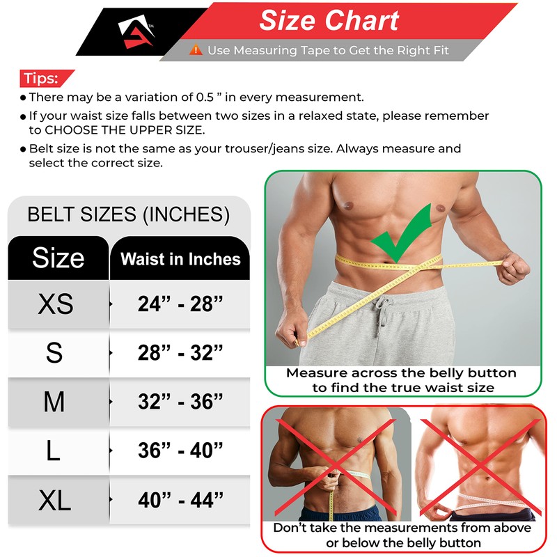 AQF Weight Lifting Belt Back Support Contoured 5.5 Inch Neoprene