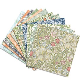 VIVIQUEN 24 Pack Vintage Floral Pattern Double-Sided Paper, 12-inches Retro Flower William Morris Scrapbook Craft Paper Folded Flat for DIY Background Card Making Scrapbook Photo Album Decor