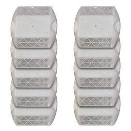 Municipal Supply & Sign Co 10-Pack of White Pavement Markers - Highly Visible Road and Parking Lot Reflectors for Enhanced Safety - Durable Pavement Marking Solution for Roads and Driveways