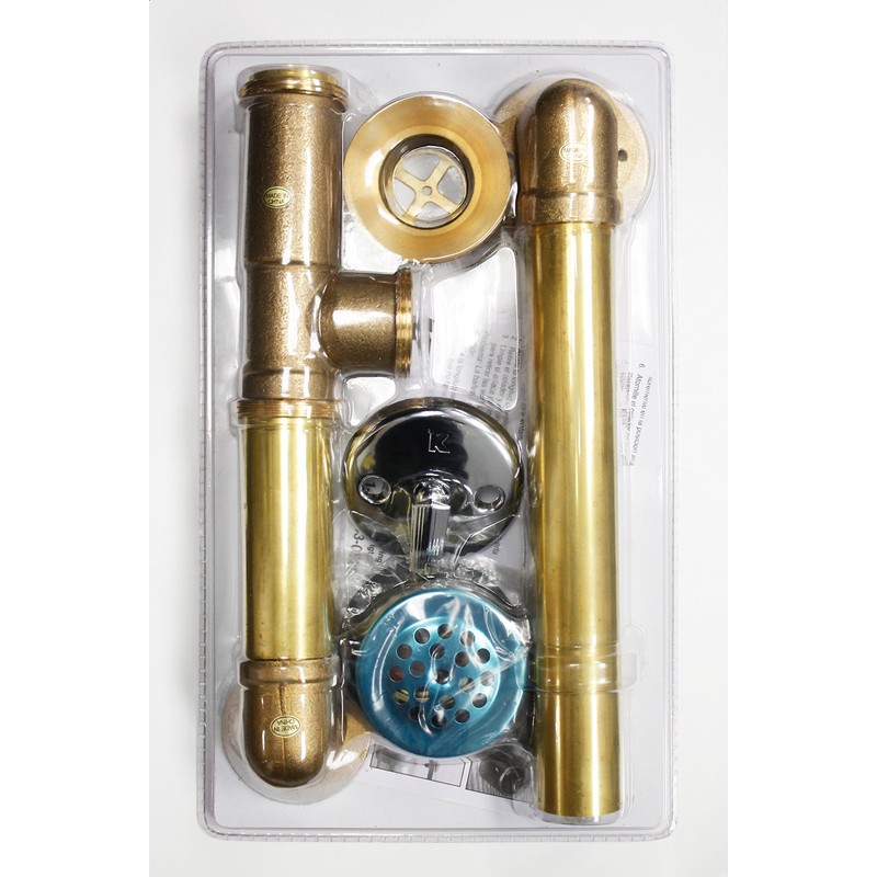Keeney 606RB Trip Lever with Brass Pipe Bath Drain Assembly,