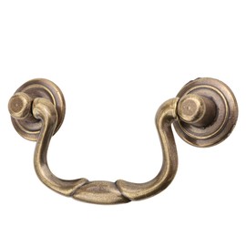 Decoranddecor Antique Copper Brass Vintage Round Pull Swing Ring Kitchen Bathroom Bedroom Cabinet Door Knobs Drawer Furniture Handles (64mm Swing Handle, Antique Copper) (Antique Brass)
