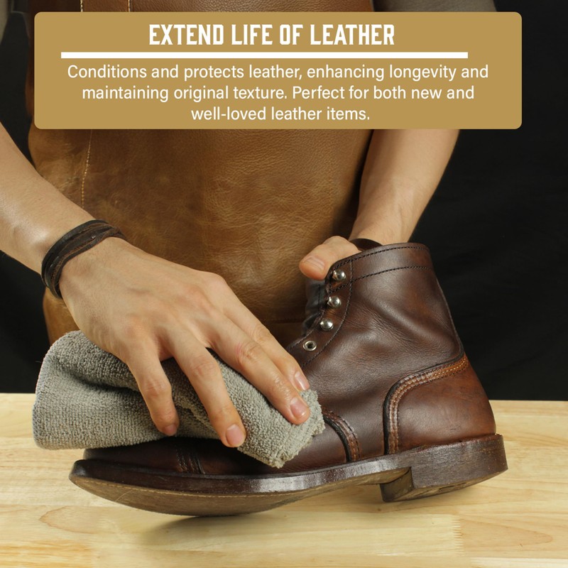 Eagle Mink Oil Liquid Leather Conditioner 8oz with Cloth Applicator