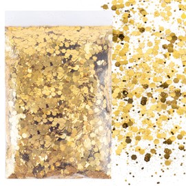 BETESSIN 50 g Glitter for Crafts, Gold Glitter Powder, Sequins, Glitter Powder, Crafts, Glitter Powder for Nails, Face, Makeup, Card Crafts, Nail Art