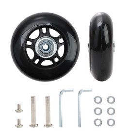 cxxtkcxxlc Set of 2 Replacement Wheels for Suitcase, 70 x 24 mm, Rubber, Metal, Black, Luggage Roller, Luggage Roller, Passenger Car, SUV, black, Universal