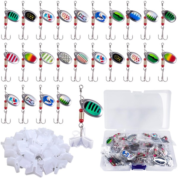 TTYSHIP® Pack of 24 Spinner Fishing Lures, Spinner Fishing Made