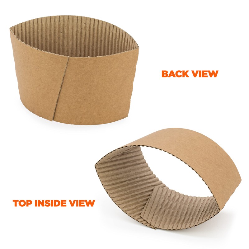 FMP Brands 100 Pack Coffee Sleeves for 8 oz Coffee