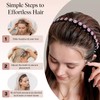 Flower Crystal Headbands for Women Non Slip, Wave Rhinestone Head